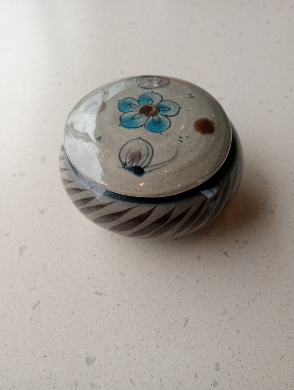 EXQUISITE Tonala Mexican Folk Art 3" Round Trinket Box